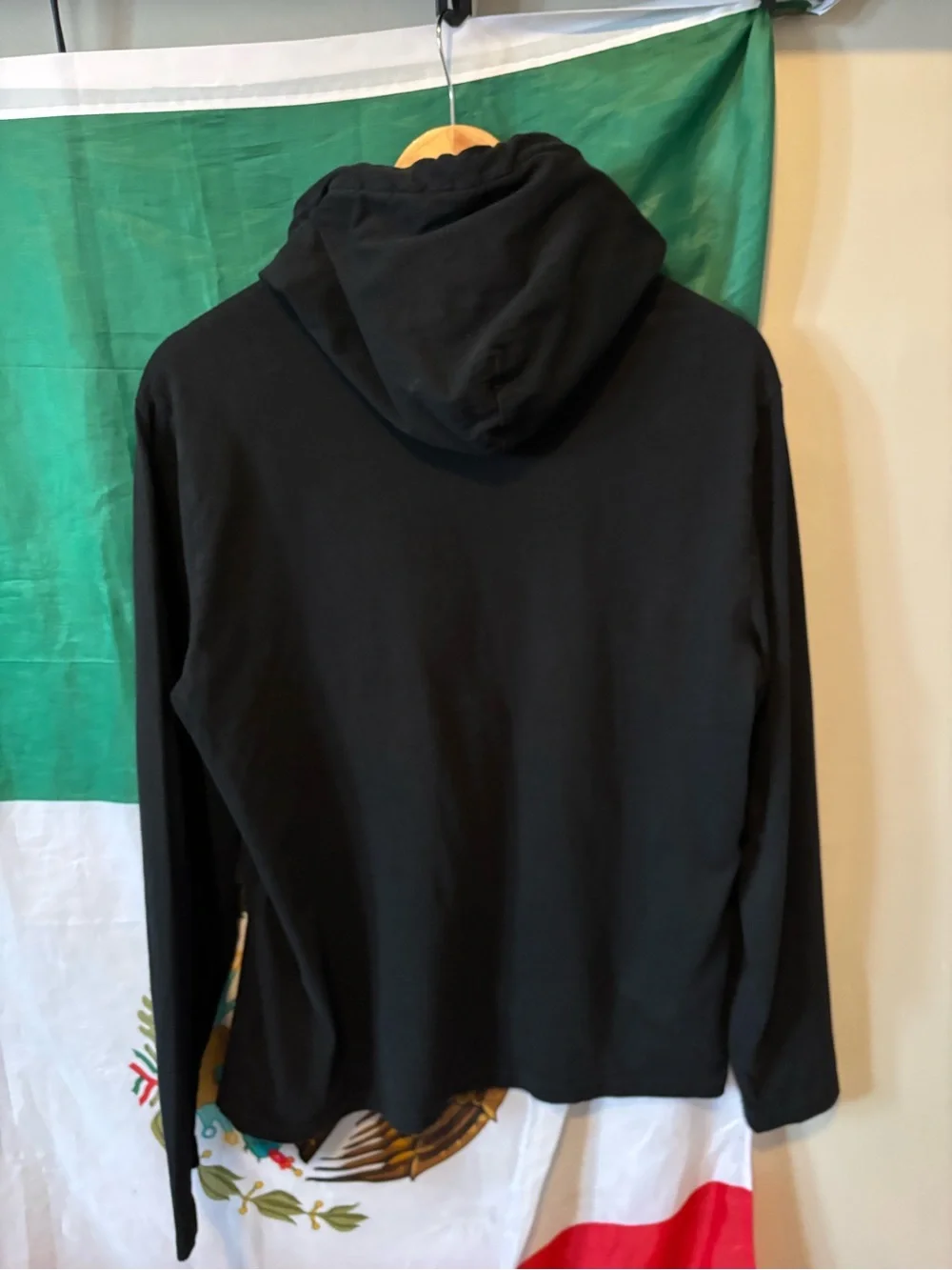 Polo by Ralph Lauren Black Hooded Long-Sleeve Shirt with Red Pony Logo